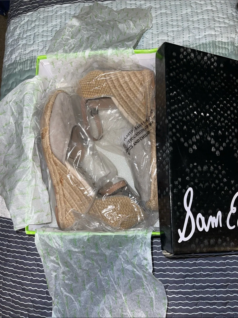 San Edelman Harmony Putty Leather Wedges Size 10